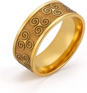 UNIFT Viking Celtic Triskele Ring for Men Women Stainless Steel Elegant Vintage Celtic Triskelion Triple Spiral Symbol Nordic Amulet Jewelry
