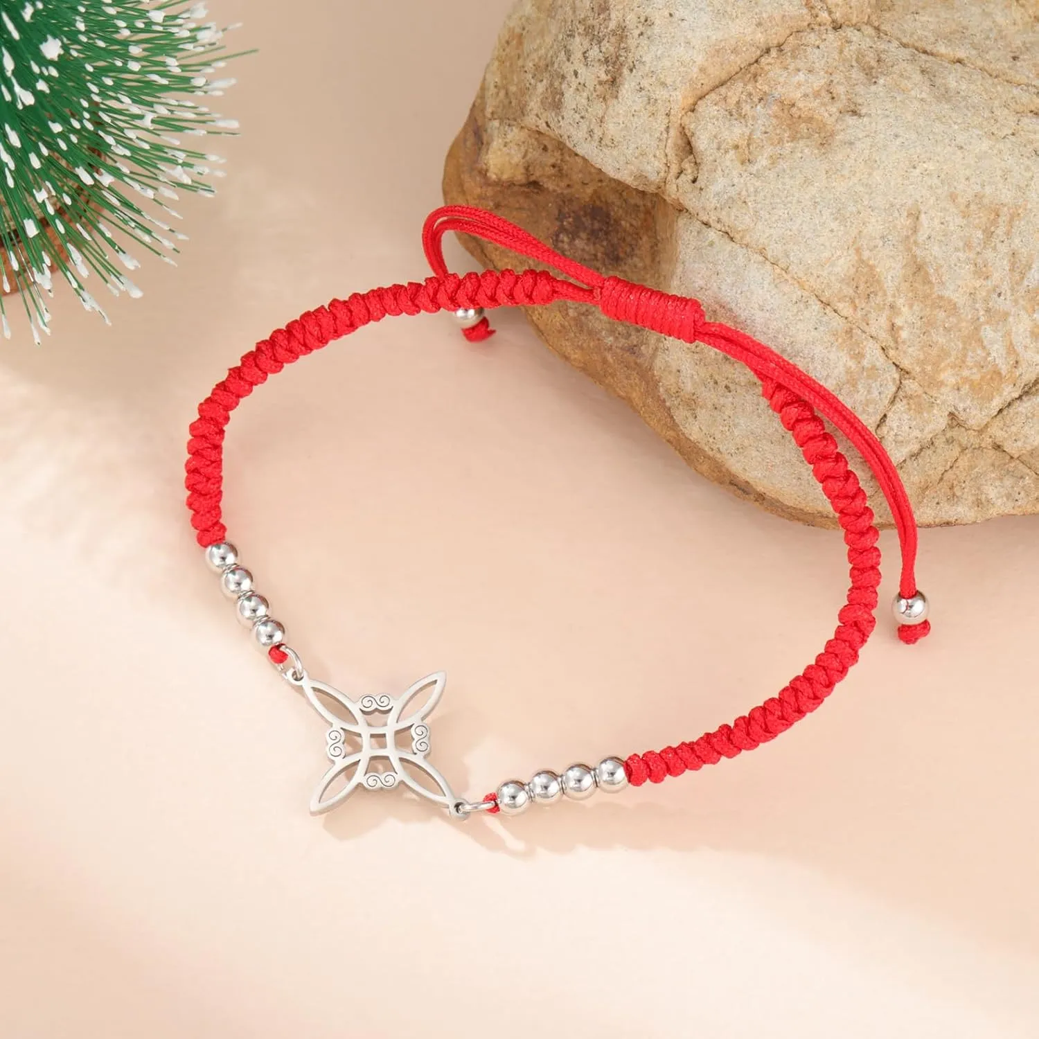 UNIFT Witches Knot Bracelet For Women Men Stainless Steel Magic Witchcraft Witch's Knot With a Bead Colorful Weave Adjustable Wiccan Jewelry