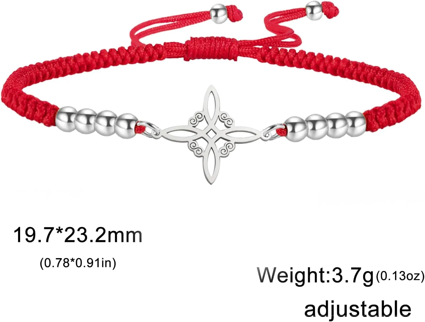 UNIFT Witches Knot Bracelet For Women Men Stainless Steel Magic Witchcraft Witch's Knot With a Bead Colorful Weave Adjustable Wiccan Jewelry