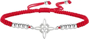 UNIFT Witches Knot Bracelet For Women Men Stainless Steel Magic Witchcraft Witch's Knot With a Bead Colorful Weave Adjustable Wiccan Jewelry