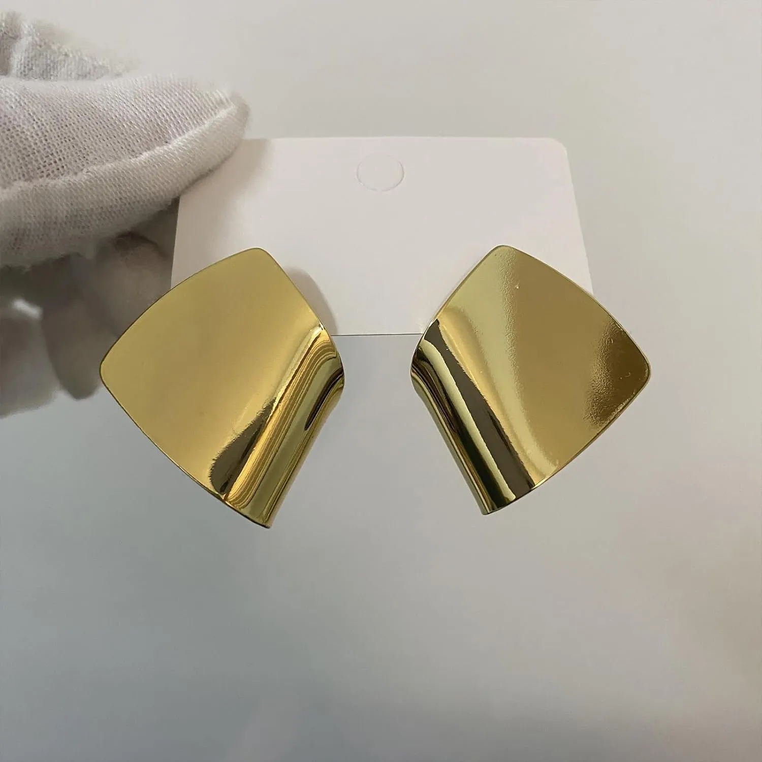Unique Abstract Earrings For Women,Geometric Statement Stud Earring Large Hypoallergenic Earring for Gift