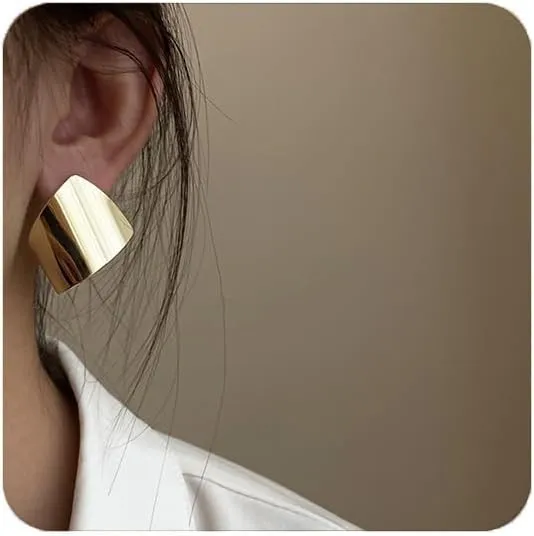 Unique Abstract Earrings For Women,Geometric Statement Stud Earring Large Hypoallergenic Earring for Gift