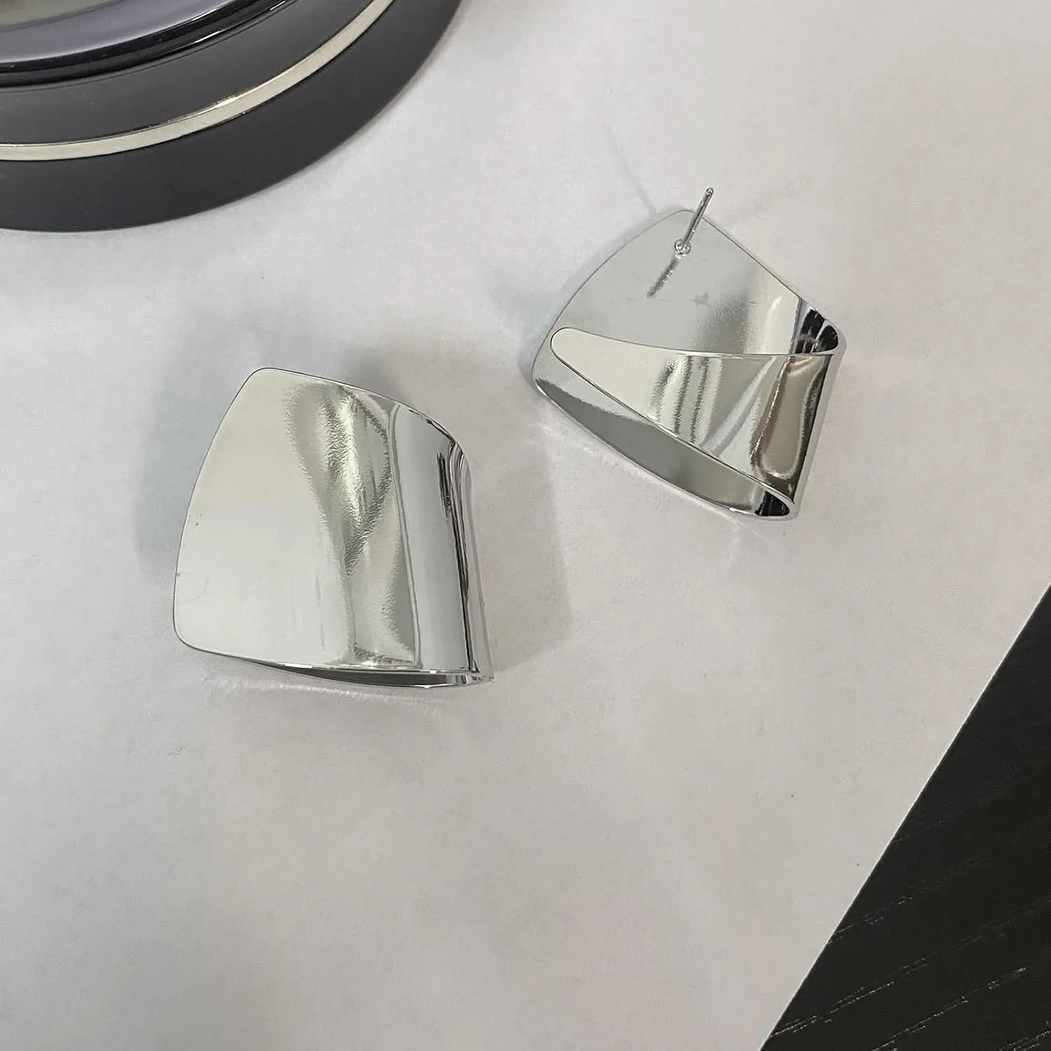Unique Abstract Earrings For Women,Geometric Statement Stud Earring Large Hypoallergenic Earring for Gift