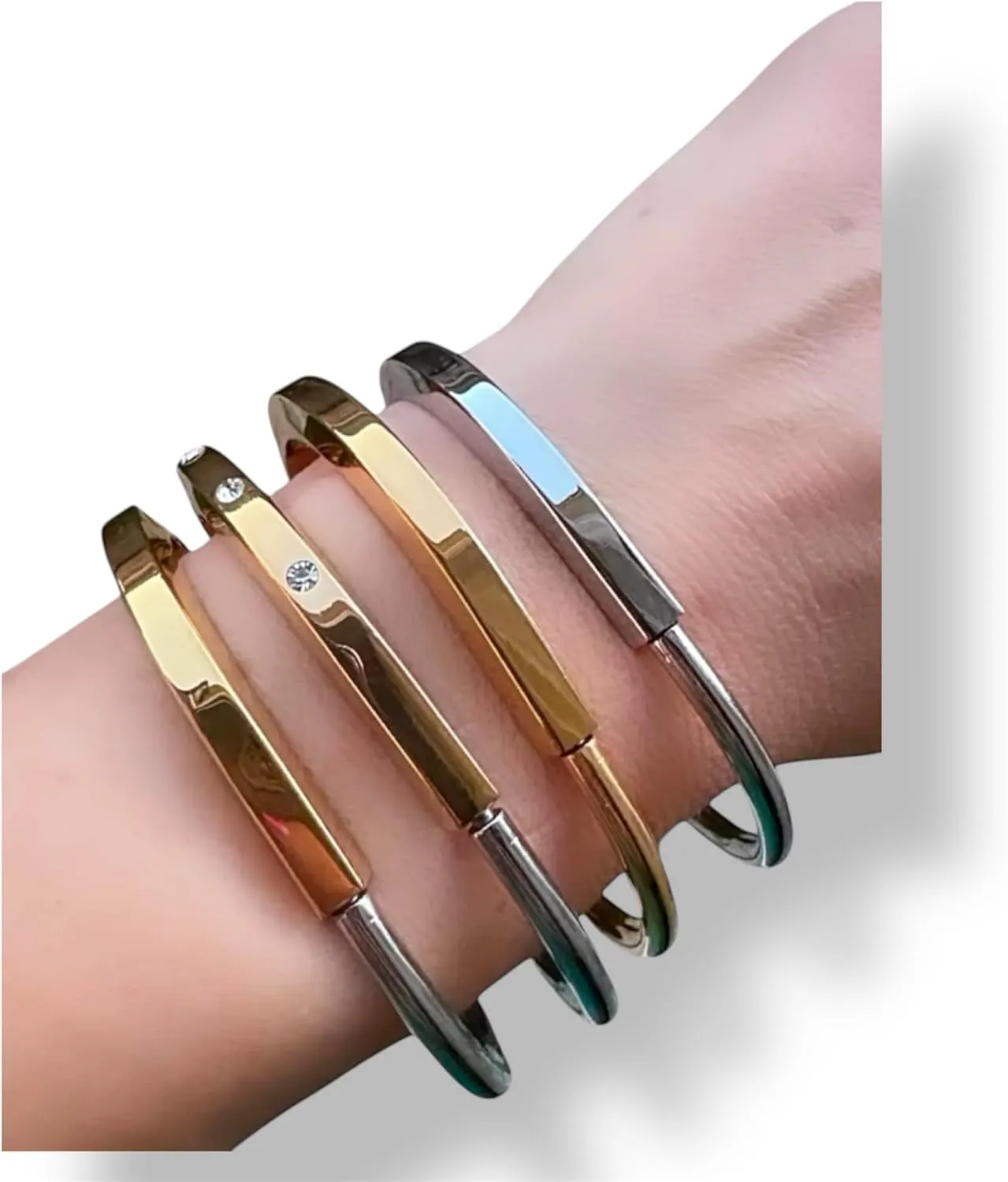 Unisex Vintage U Lock Bracelet, Gift, Lck Design,Lock Bangle,Stainless Steel 18K Gold/Silver Plated,Gift for Her&Him