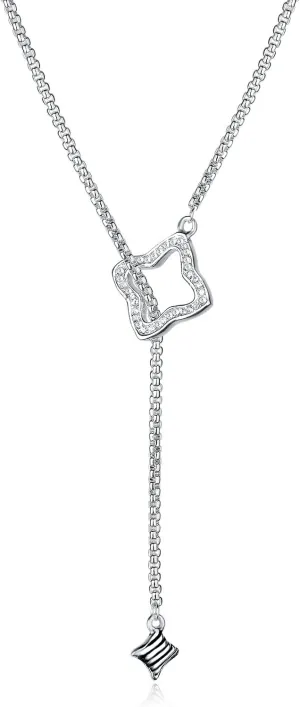 UNY JEWELStyle Designer Inspired Trendy Elegant Vintage Retro Unique Pave Stone David Fahsion style Box Chain Women Long Necklace