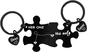 Vadaka Boyfriend Girlfriend Gift Keychain Couples Jewelry Couple Keychain Funny Couple Keyring for Him and Her Anniversary Valentine's Day Birthday Gifts for Husband Wife, His and Her Gifts