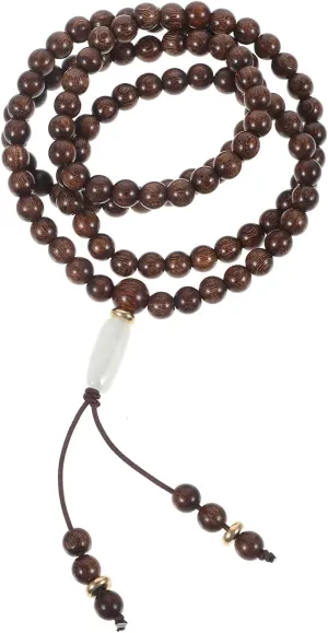 VALICLUD Rosary Bracelet Prayer Bracelet Wood Beads Bracelet Altar Sandalwood Wrist Jewelry 108 Wood Beads Bracelet