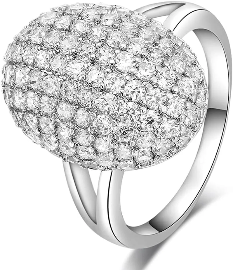 Vampire Twilight Bella's Full Drill Sparkling Crystsal Band Ring Silver Plated Cubic Zirconia Souvenir Daylight Rings New Moon Breaking Dawn Bridal Engagement Wedding Finger Bands for Women Ladies