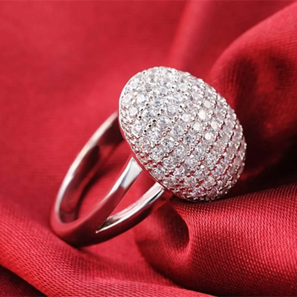 Vampire Twilight Bella's Full Drill Sparkling Crystsal Band Ring Silver Plated Cubic Zirconia Souvenir Daylight Rings New Moon Breaking Dawn Bridal Engagement Wedding Finger Bands for Women Ladies