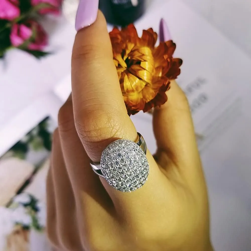 Vampire Twilight Bella's Full Drill Sparkling Crystsal Band Ring Silver Plated Cubic Zirconia Souvenir Daylight Rings New Moon Breaking Dawn Bridal Engagement Wedding Finger Bands for Women Ladies