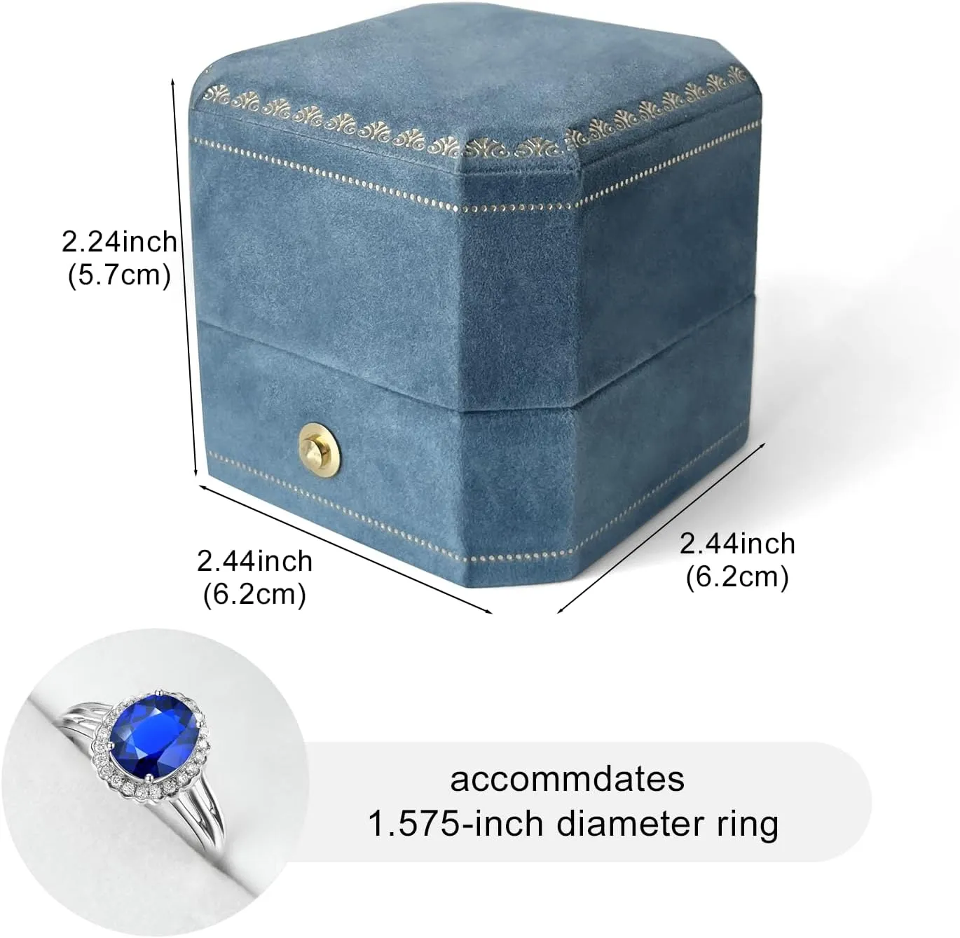 Velvet Ring Box for Proposal,Tiffany Blue, Lake Blue,Dusty Blue, for Wedding Day,Sturdy Earring Box,Jewelry Box Engagement,Gift Boxes, Ideal for Brides, Valentine's Day Gift