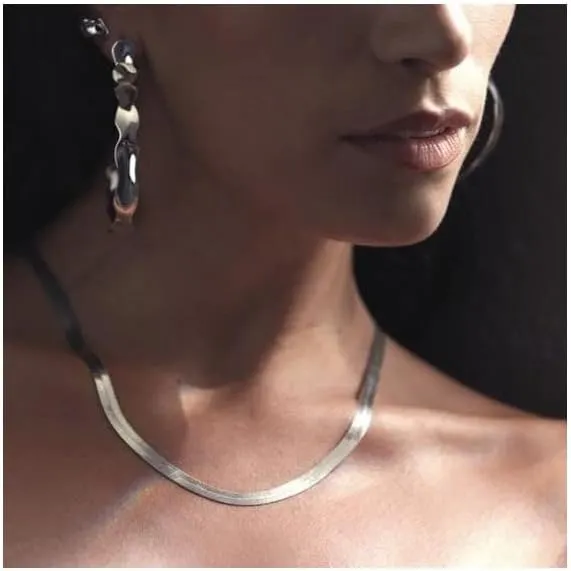 Verona Jewelers Sterling Silver 4.5MM Flexible Flat Herringbone Chain Necklace Men Women 16, 18, 20, 22, 24 Inch 925 Made in Italy