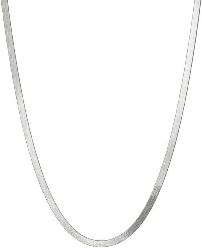 Verona Jewelers Sterling Silver 4.5MM Flexible Flat Herringbone Chain Necklace Men Women 16, 18, 20, 22, 24 Inch 925 Made in Italy