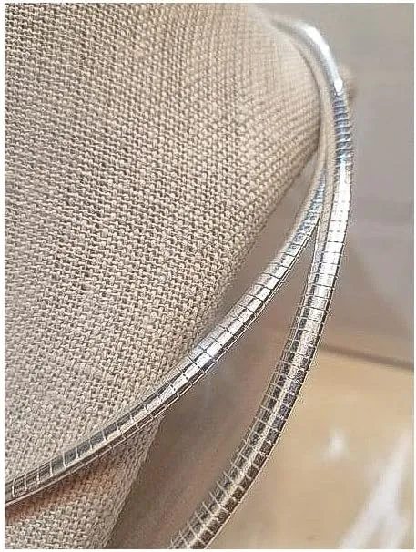 Verona Jewelers Sterling Silver Flexible Italian Flat Omega Chain Necklace for Women- 2MM 3MM Cubetto Italy Wire Chain 16 18 20