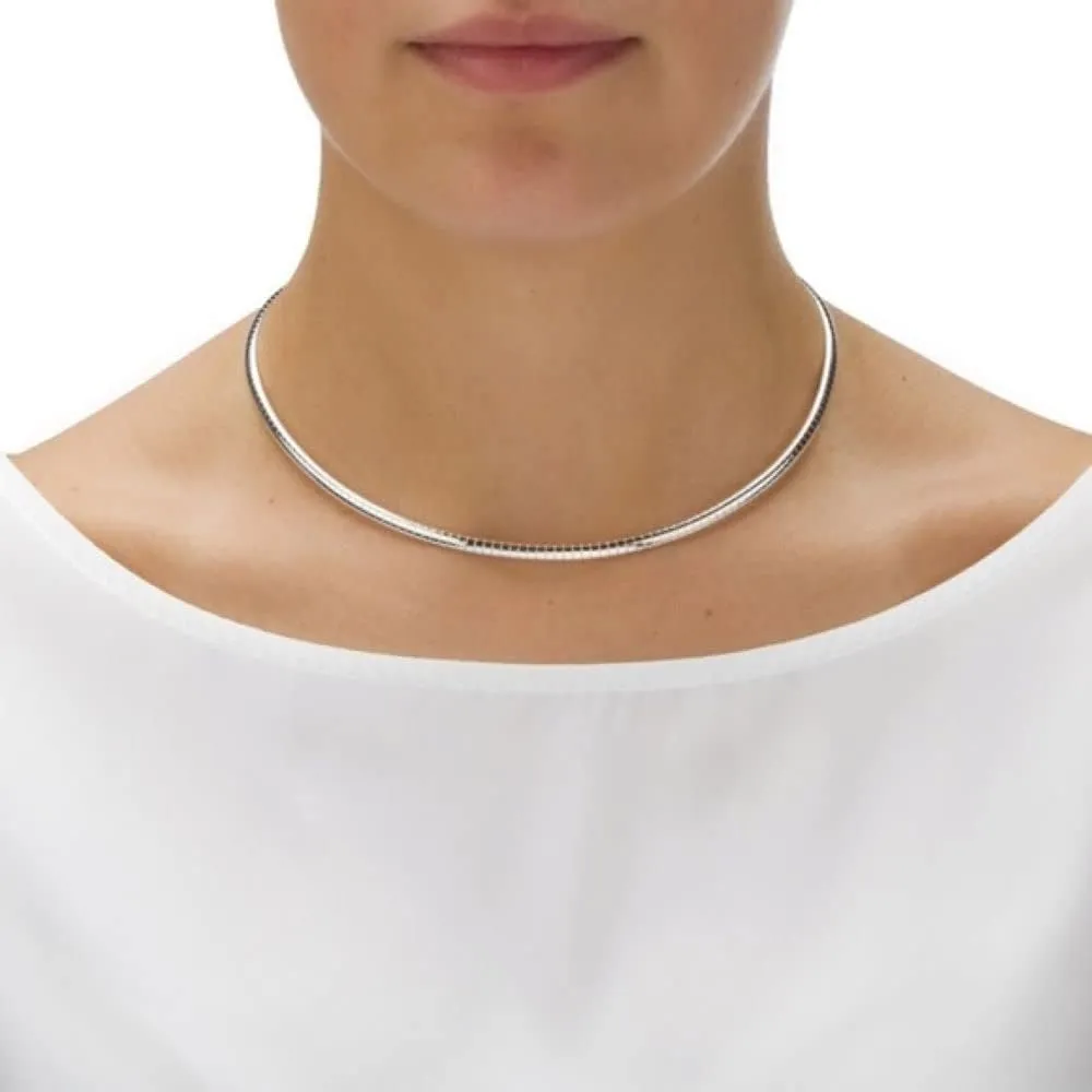 Verona Jewelers Sterling Silver Flexible Italian Flat Omega Chain Necklace for Women- 2MM 3MM Cubetto Italy Wire Chain 16 18 20