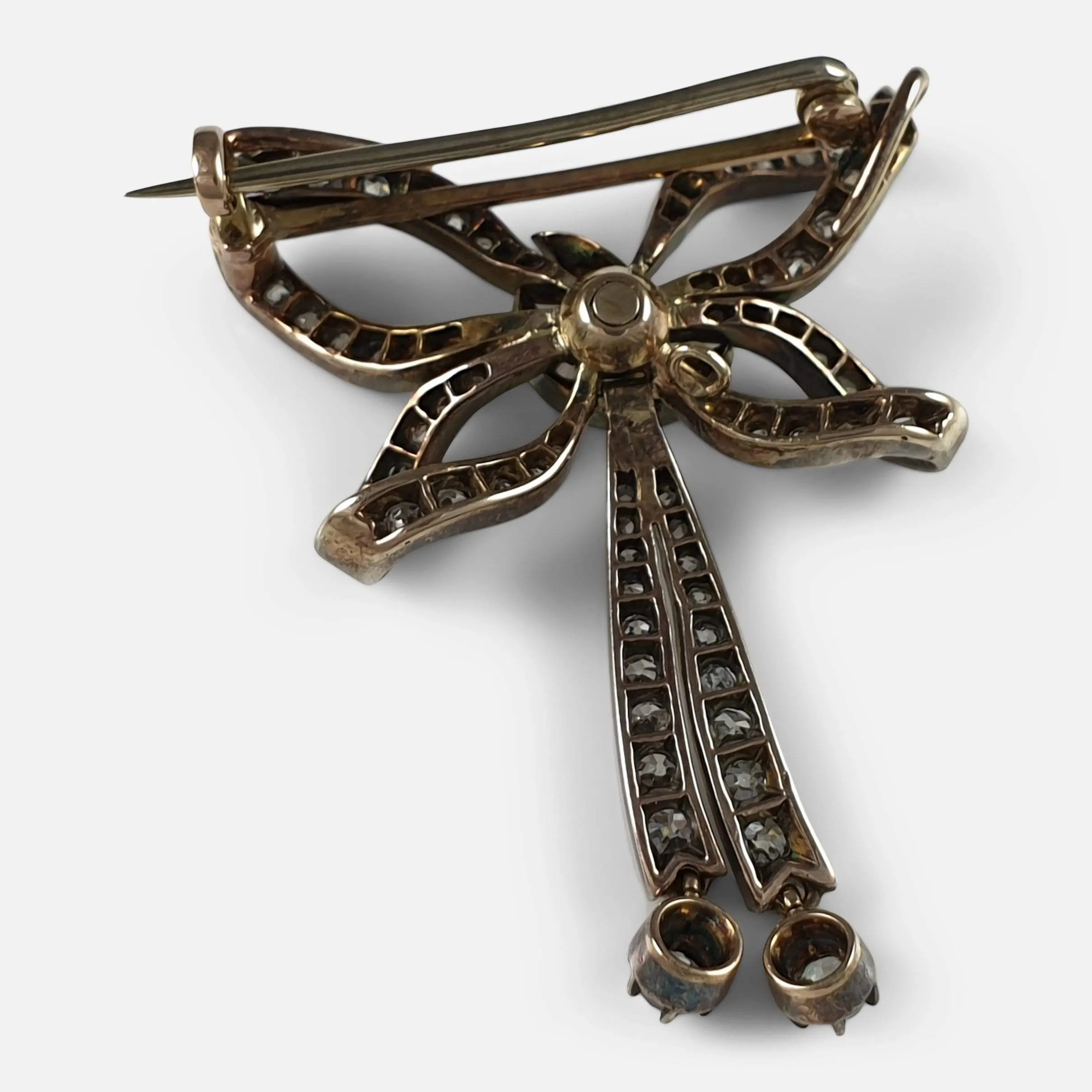 Victorian Diamond Bow Brooch - Circa 1900