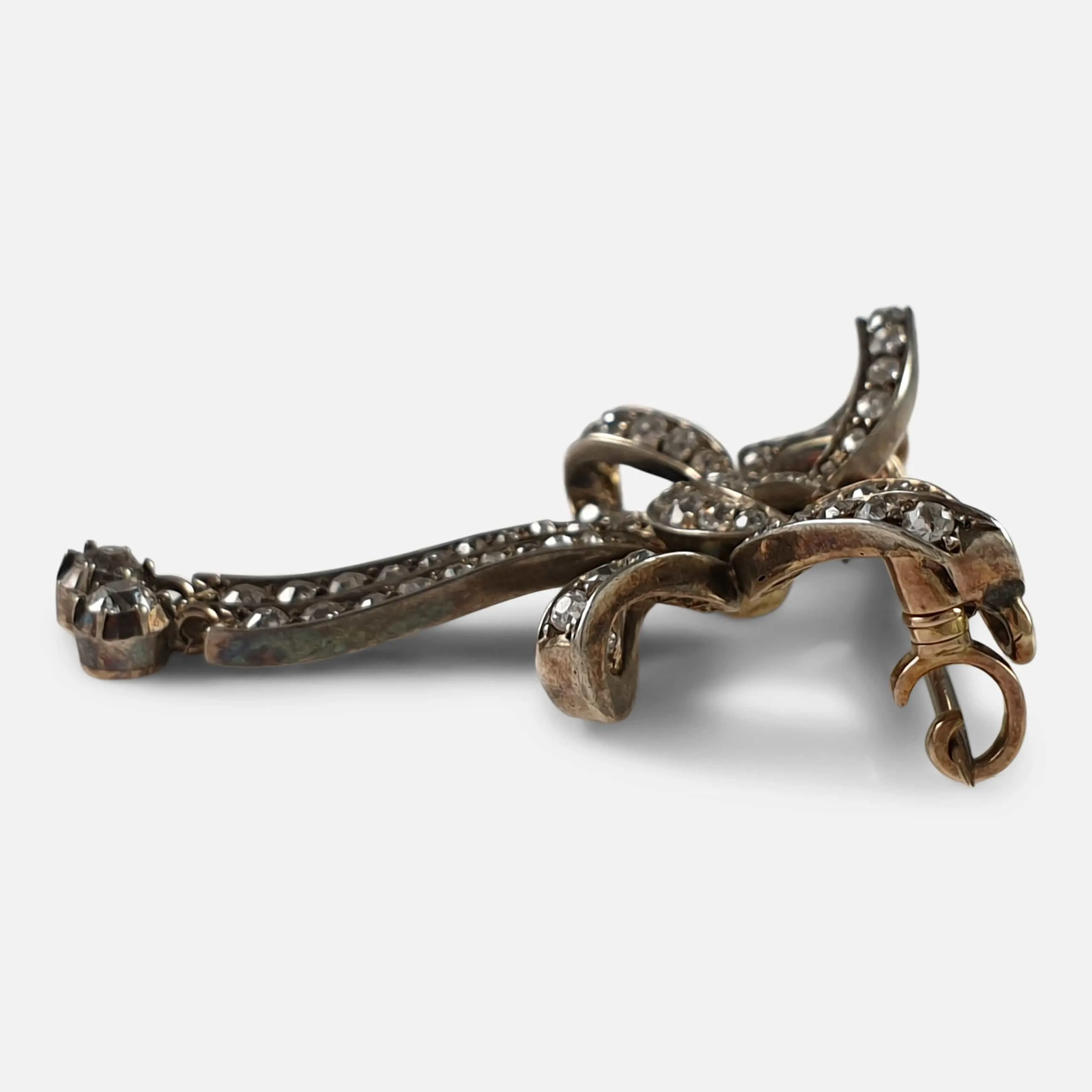Victorian Diamond Bow Brooch - Circa 1900