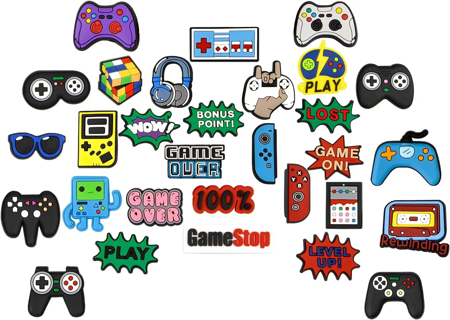 Video Game Decoration Charms, Trendy Charm Gift for Toddler Girls Kids Teens Women Adults