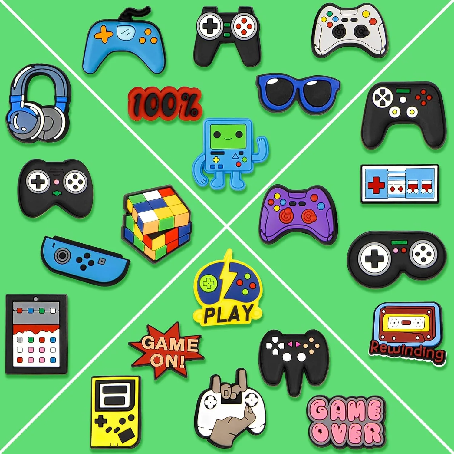 Video Game Decoration Charms, Trendy Charm Gift for Toddler Girls Kids Teens Women Adults