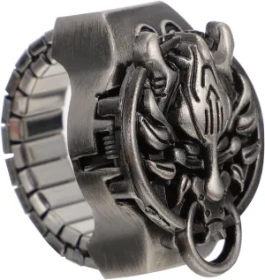 Vintage Dragon Head Ring Watch - Open-lid Finger Watch, Retro Clamshell Design