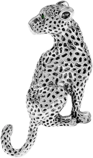 Vintage Leopard Lapel Brooch Pin for Women Men Fashion Punk Rhinestone Animal Cheetah Collar Suit Jackets Coat Dress Backpacks Pins Gothic Cool Panther Cougar Boutonniere Corsage Jewelry Decoration