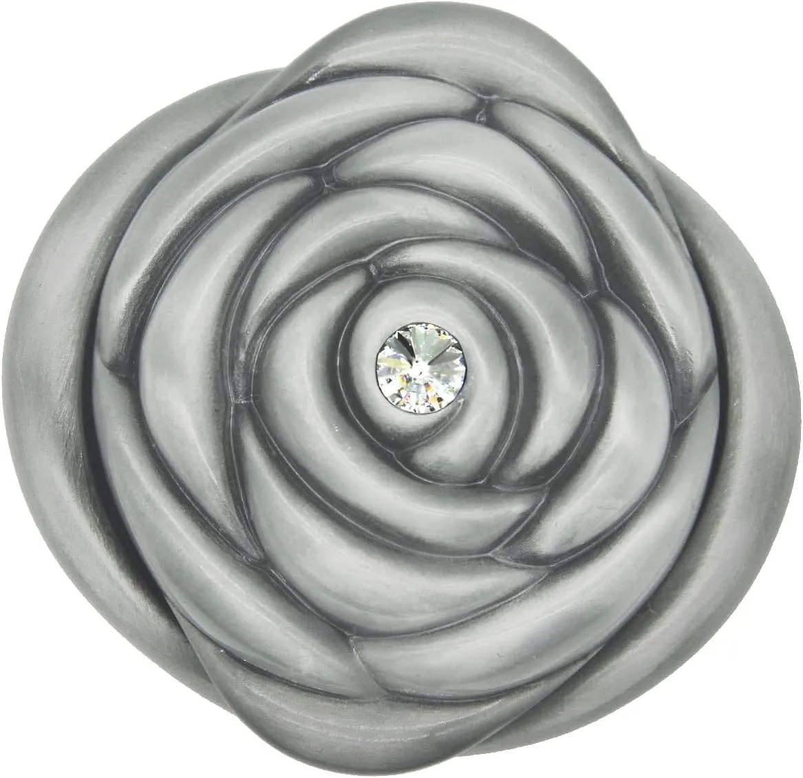 Vintage Rose Flower Style Antique Women Trinket Jewelry Gift Box Necklace Earrings Ring Storage Case, Sliver, Small