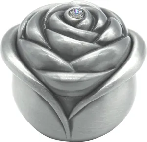 Vintage Rose Flower Style Antique Women Trinket Jewelry Gift Box Necklace Earrings Ring Storage Case, Sliver, Small