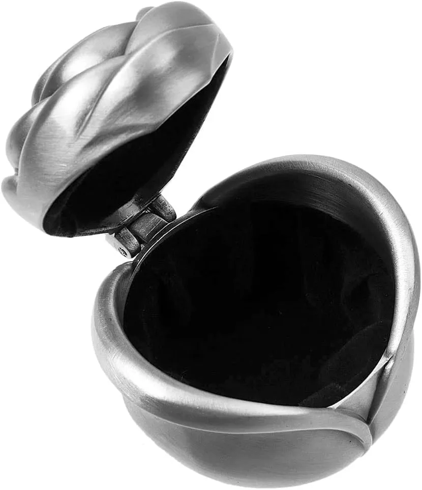 Vintage Rose Flower Style Antique Women Trinket Jewelry Gift Box Necklace Earrings Ring Storage Case, Sliver, Small