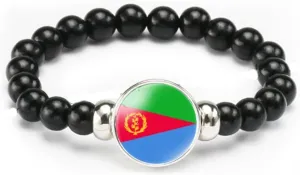 vmcoatdu National Flag Bracelet Elastic Rope Beaded Bracelet Support Your Country Travel Souvenir Gifts for Men Women