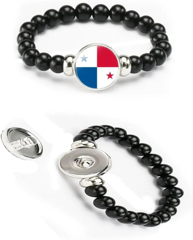 vmcoatdu National Flag Bracelet Elastic Rope Beaded Bracelet Support Your Country Travel Souvenir Gifts for Men Women