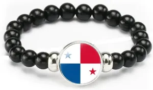 vmcoatdu National Flag Bracelet Elastic Rope Beaded Bracelet Support Your Country Travel Souvenir Gifts for Men Women