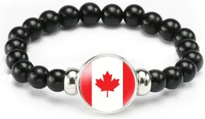 vmcoatdu National Flag Bracelet Elastic Rope Beaded Bracelet Support Your Country Travel Souvenir Gifts for Men Women