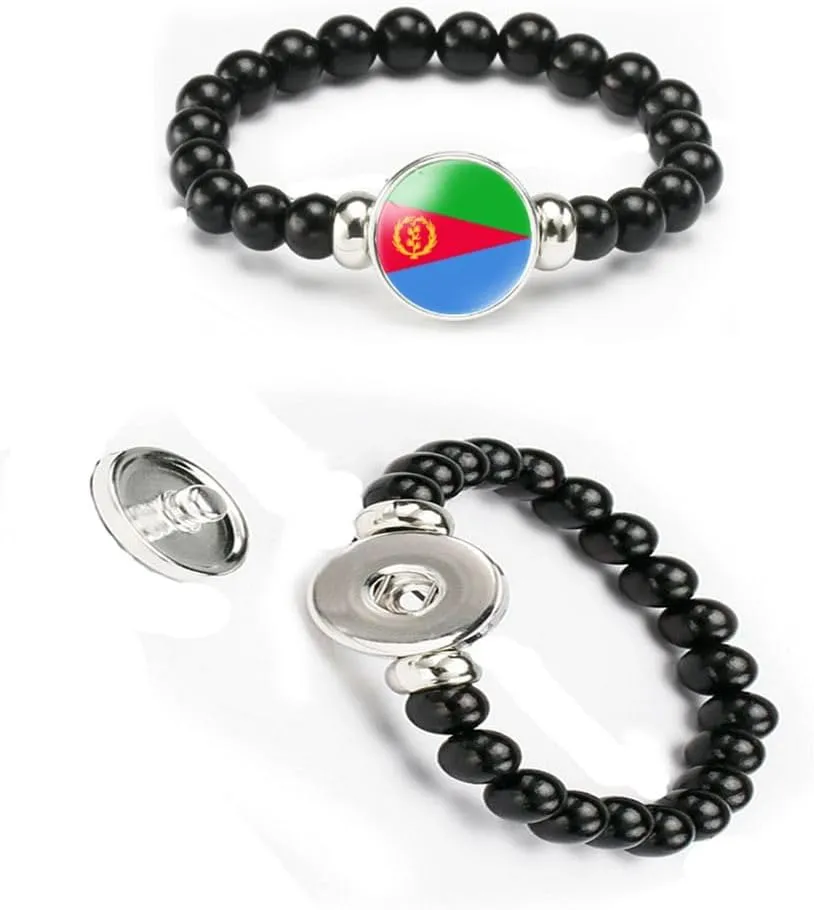 vmcoatdu National Flag Bracelet Elastic Rope Beaded Bracelet Support Your Country Travel Souvenir Gifts for Men Women