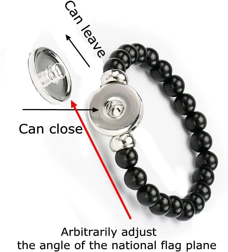 vmcoatdu National Flag Bracelet Elastic Rope Beaded Bracelet Support Your Country Travel Souvenir Gifts for Men Women