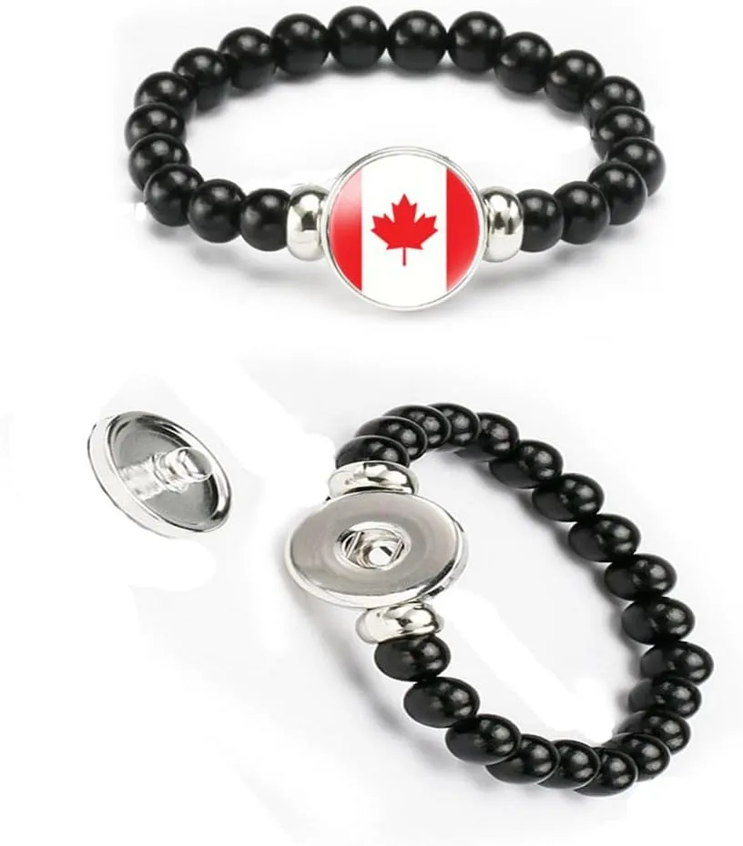 vmcoatdu National Flag Bracelet Elastic Rope Beaded Bracelet Support Your Country Travel Souvenir Gifts for Men Women