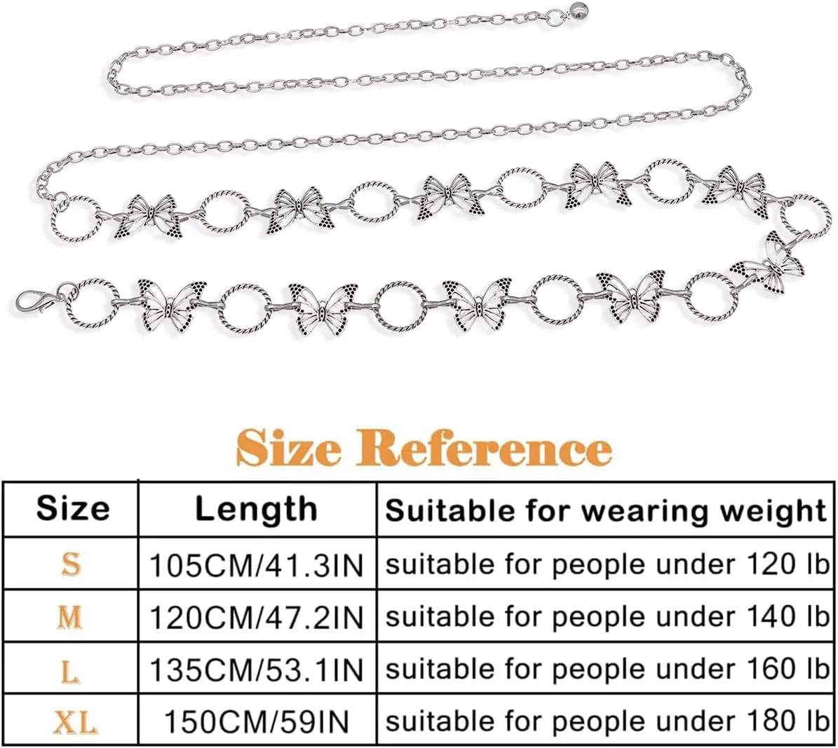 Waist Chain for Women Adjustable Belt Body Belly Chain for Dresses Jeans
