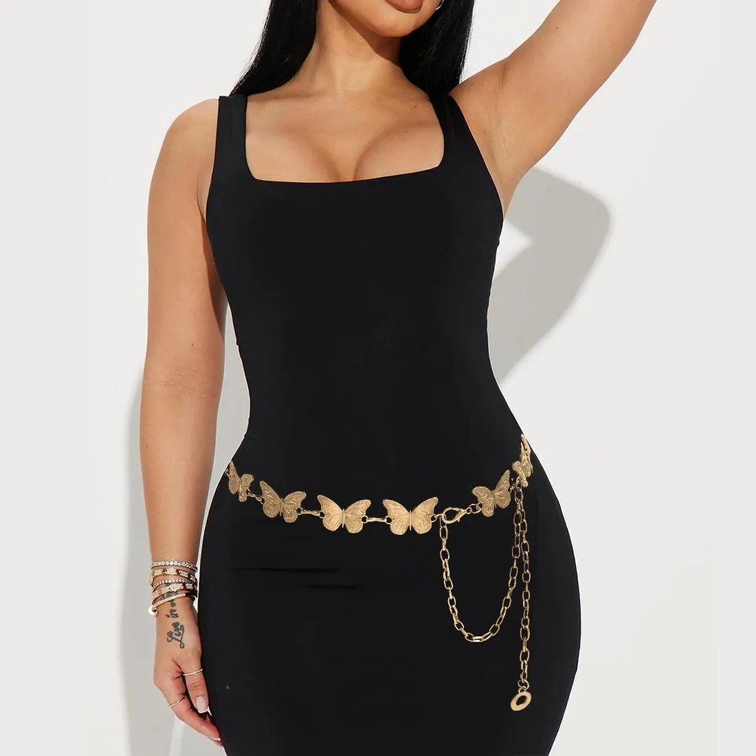Waist Chain for Women Adjustable Belt Body Belly Chain for Dresses Jeans