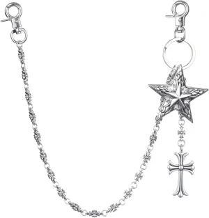 Wallet Chain for Men & Women - Durable Cross Pants Chain Biker Jeans Keychain for Heavy Accessories Punk Hip Hop Style (G)