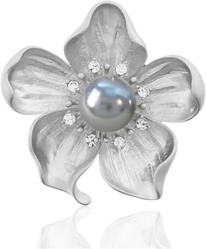 WCRAZYE Yellow Flower White Pearl Brooch for Women Girls - Gold Autumn Flower Pins for Mother, Wife, GF - Wedding, Bridal, Bouquet, Party Charm - Christmas, Valentine's Day