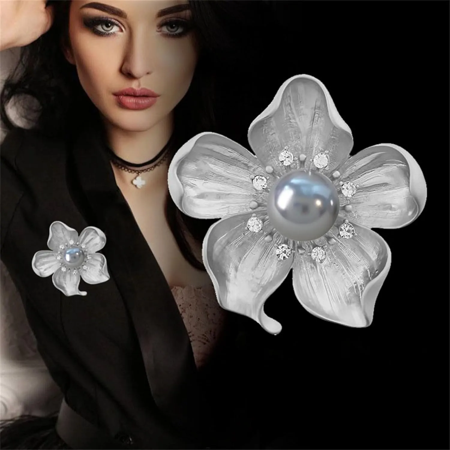 WCRAZYE Yellow Flower White Pearl Brooch for Women Girls - Gold Autumn Flower Pins for Mother, Wife, GF - Wedding, Bridal, Bouquet, Party Charm - Christmas, Valentine's Day