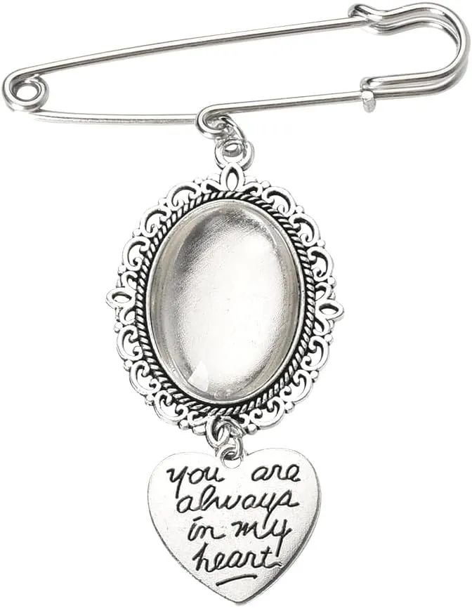 Wedding Bouquet Charms Memorial Pin for Groom Bride Bouquet Picture Photo Frames With Clothes Pins Brooch for Men Women
