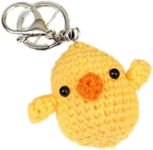 WJR Cute Handmade Weaving Keychains Rabbit Jellyfish Chick Frog Keychains Animal Keychain Bag Purse Car Accessories