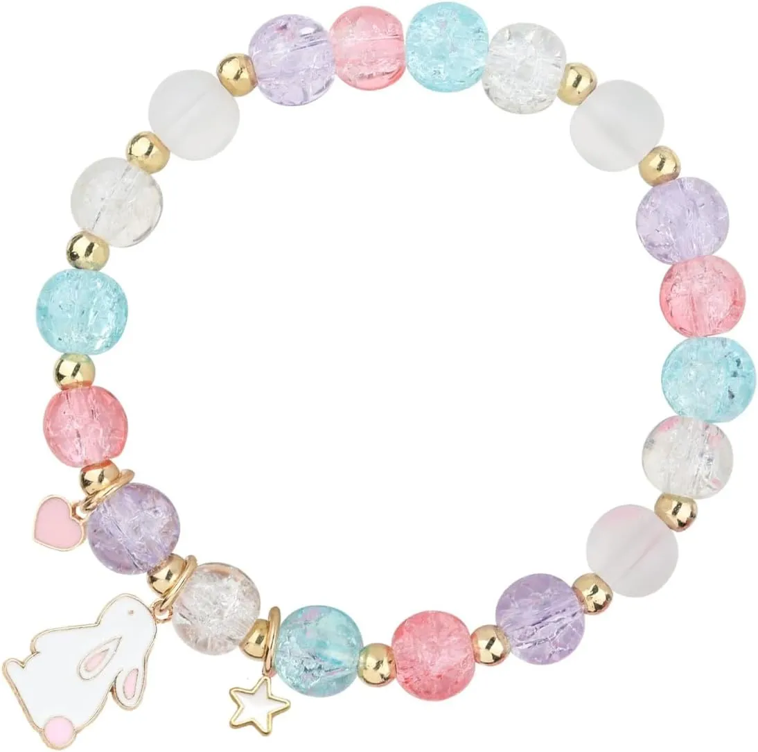 WJR Lovely Bead Bunny Pendant Bracelet Spring Festival Easter Bracelet Happy Easter Bracelet Easter Jewelry Gift
