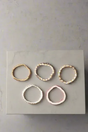 Women Assorted beaded Bracelet Set (5 Piece)