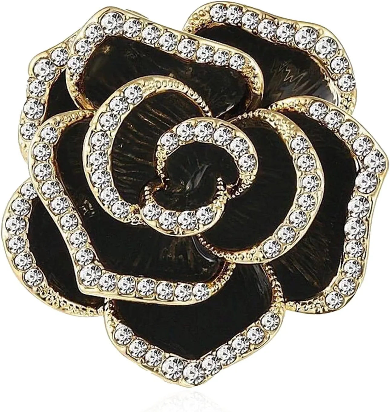 Women Camellia Flower Pearl Enamel Brooch Pins for Ladies Jewelry Fashion