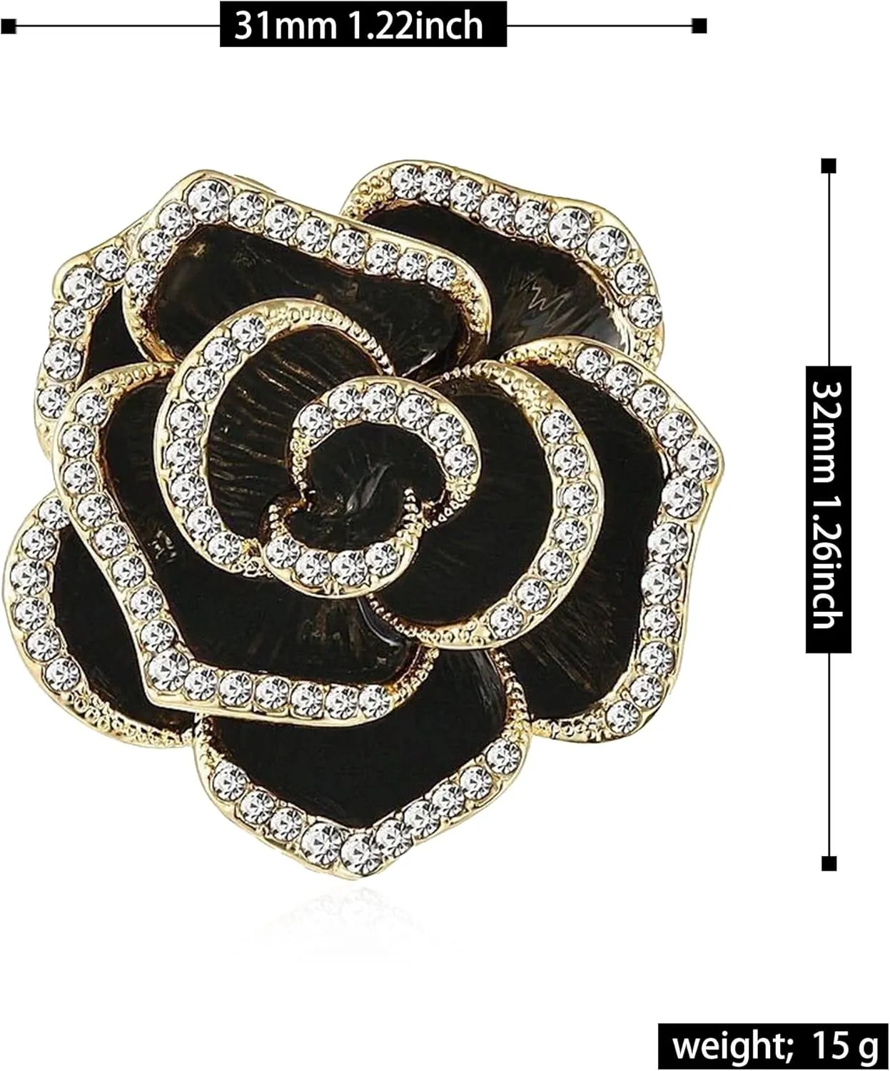 Women Camellia Flower Pearl Enamel Brooch Pins for Ladies Jewelry Fashion