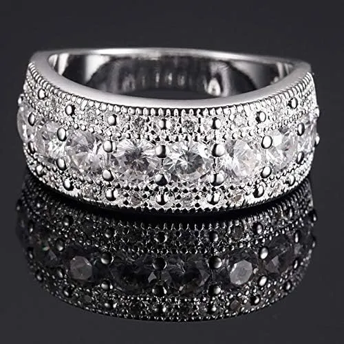 Women's 925 Sterling Silver Plated Round Created Pink Topaz & Amethyst Vintage Style Ring