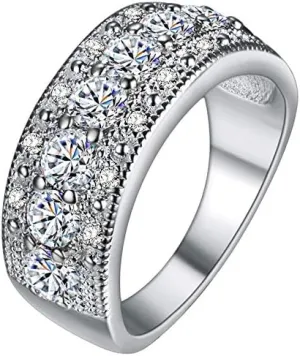 Women's 925 Sterling Silver Plated Round Created Pink Topaz & Amethyst Vintage Style Ring