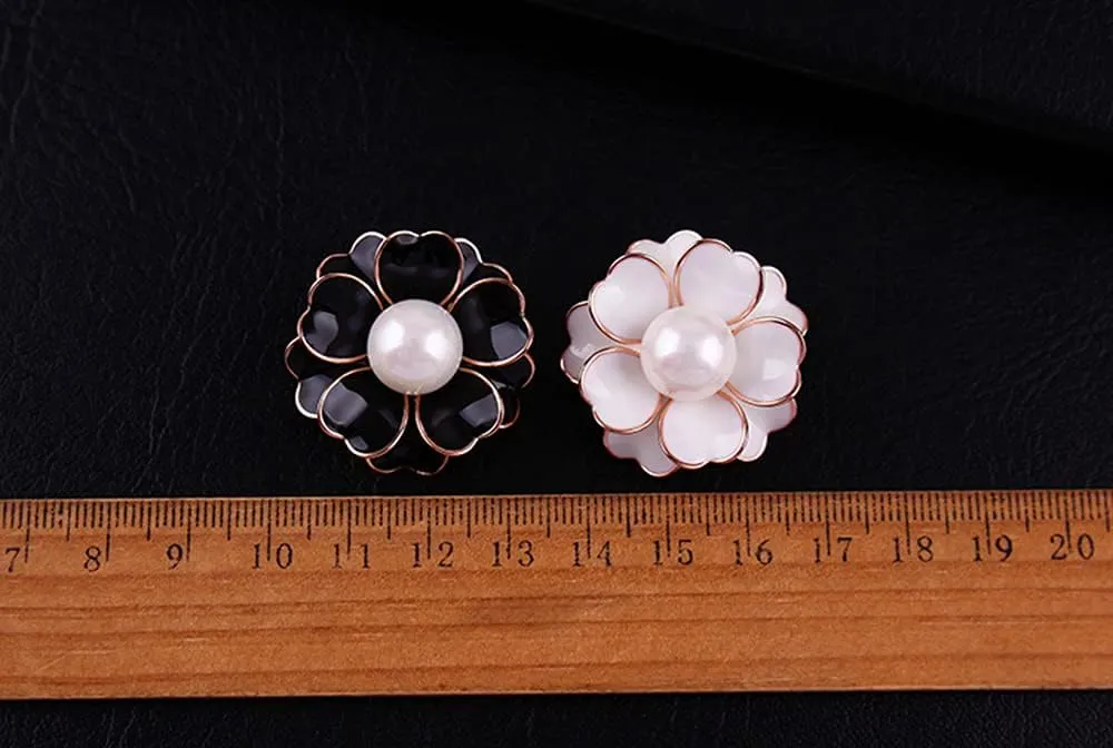 Women's Flower Pearl Enamel Brooch Pins for Ladies Jewelry