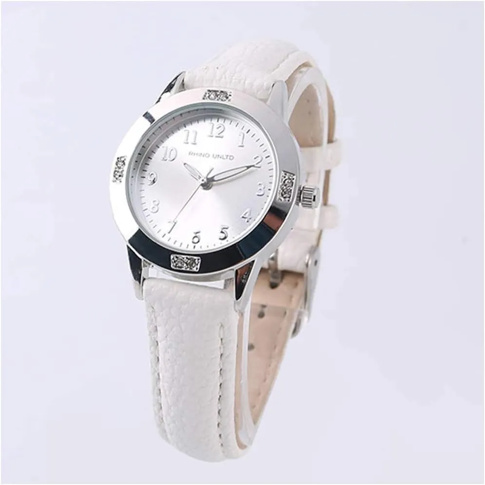 Women's Leather Band Quartz Movement Waterproof Business Classic Analog Watch with Genuine Leather Stainless Steel Band Elegant Ladies Watch